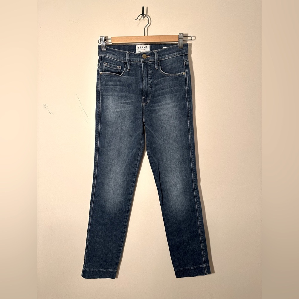 Frame Jeans Womens 26 Le Sylvia Slender Straight Cotton Blend Journey Wash Blue
